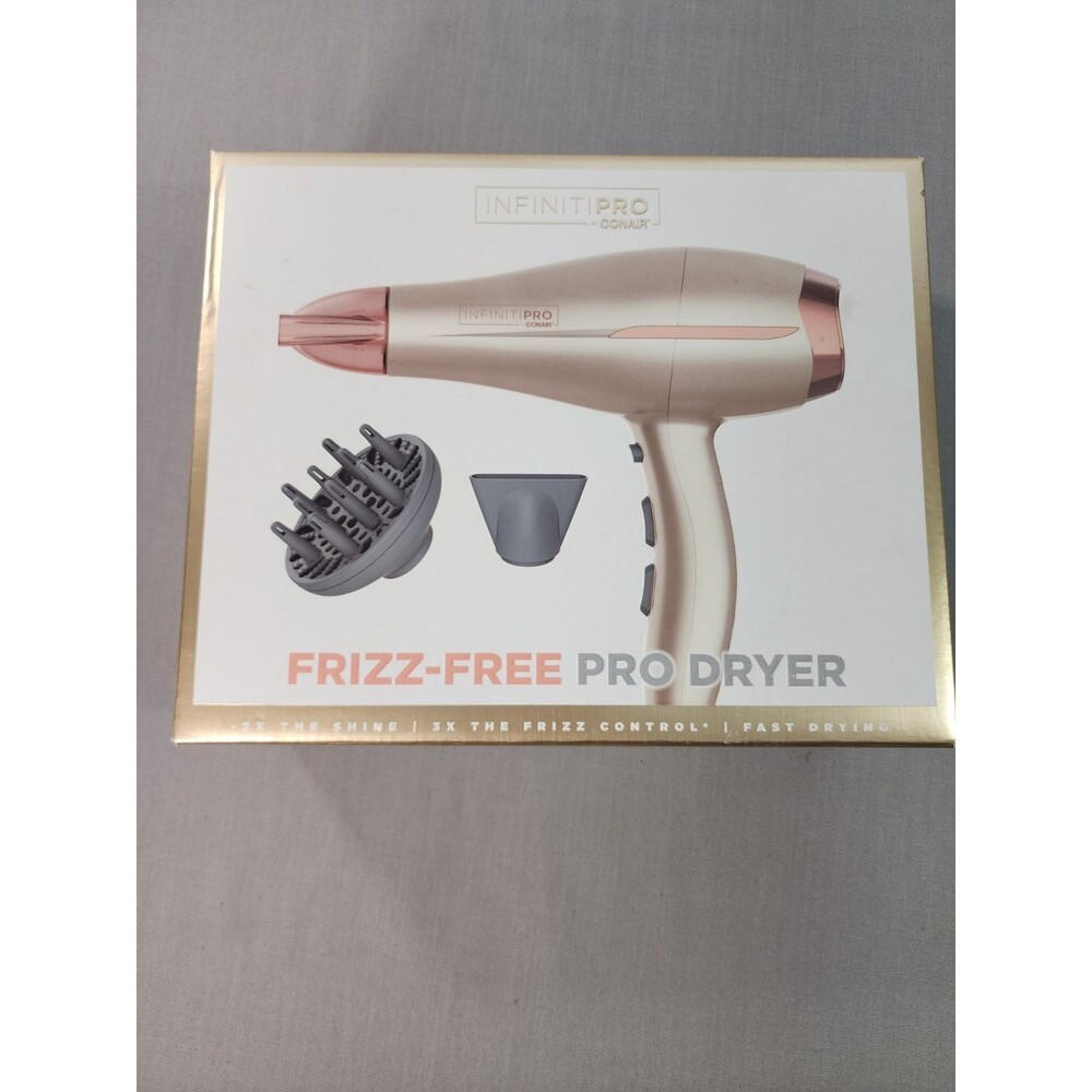 Conair Infiniti Pro Frizz-Free Pro Hair Dryer Beige Rose Gold Diffuser